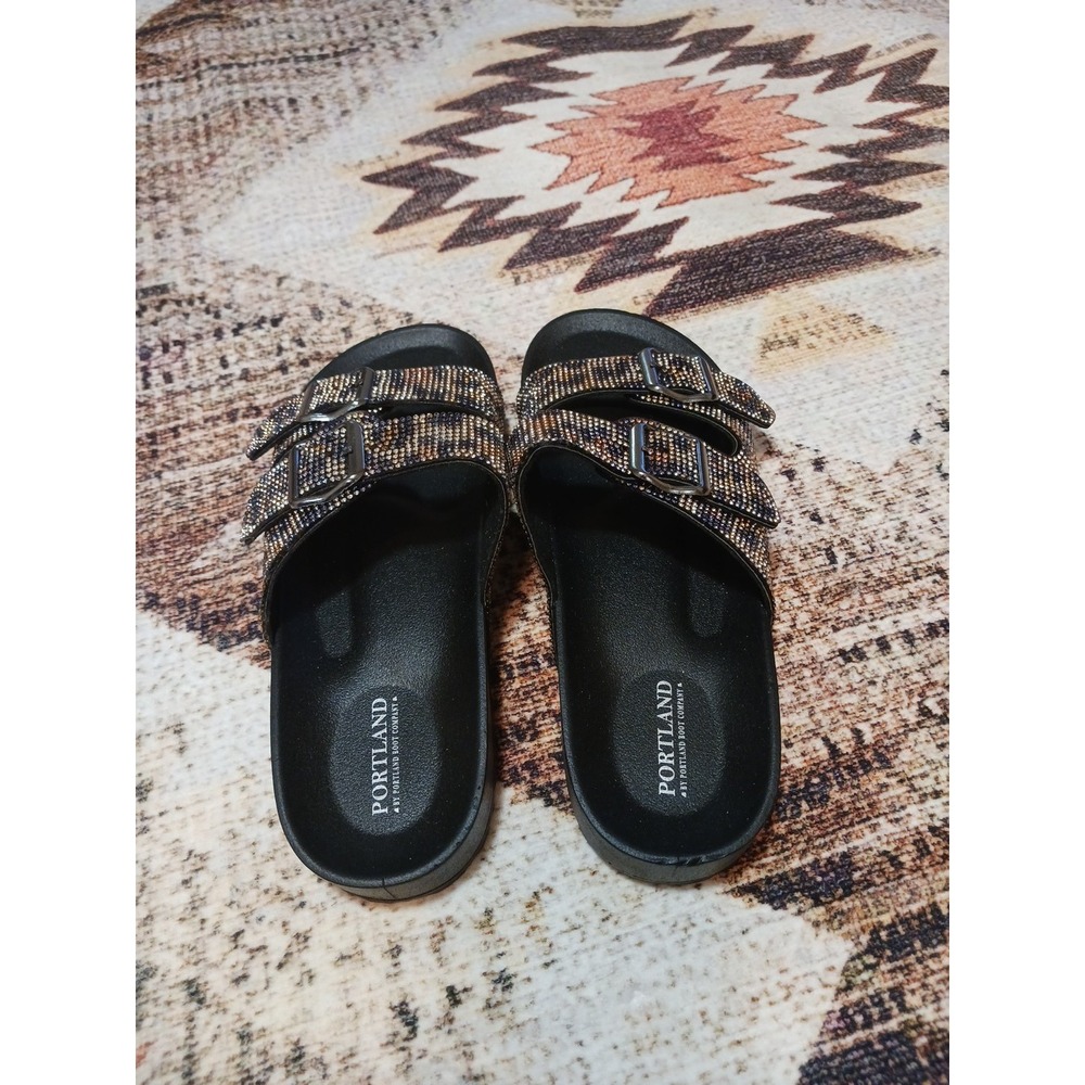 Portland‎ by Portland Boot Company sandals double buckle animal print size 8 - Picture 3 of 6